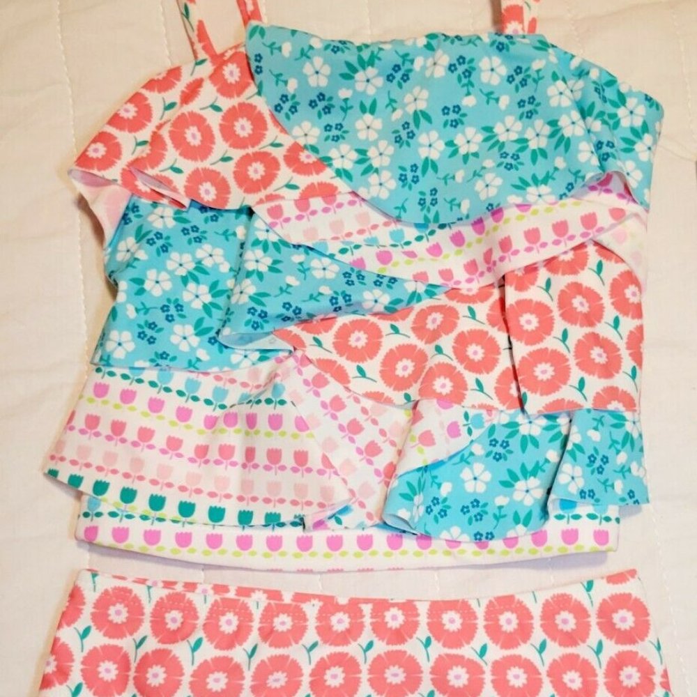 Tommy Bahama Girls Floral Tiered Swim Set Size 2T